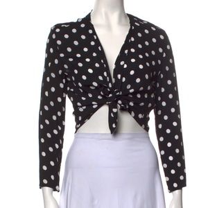 Reformation Plunge Long Sleeve Crop Top